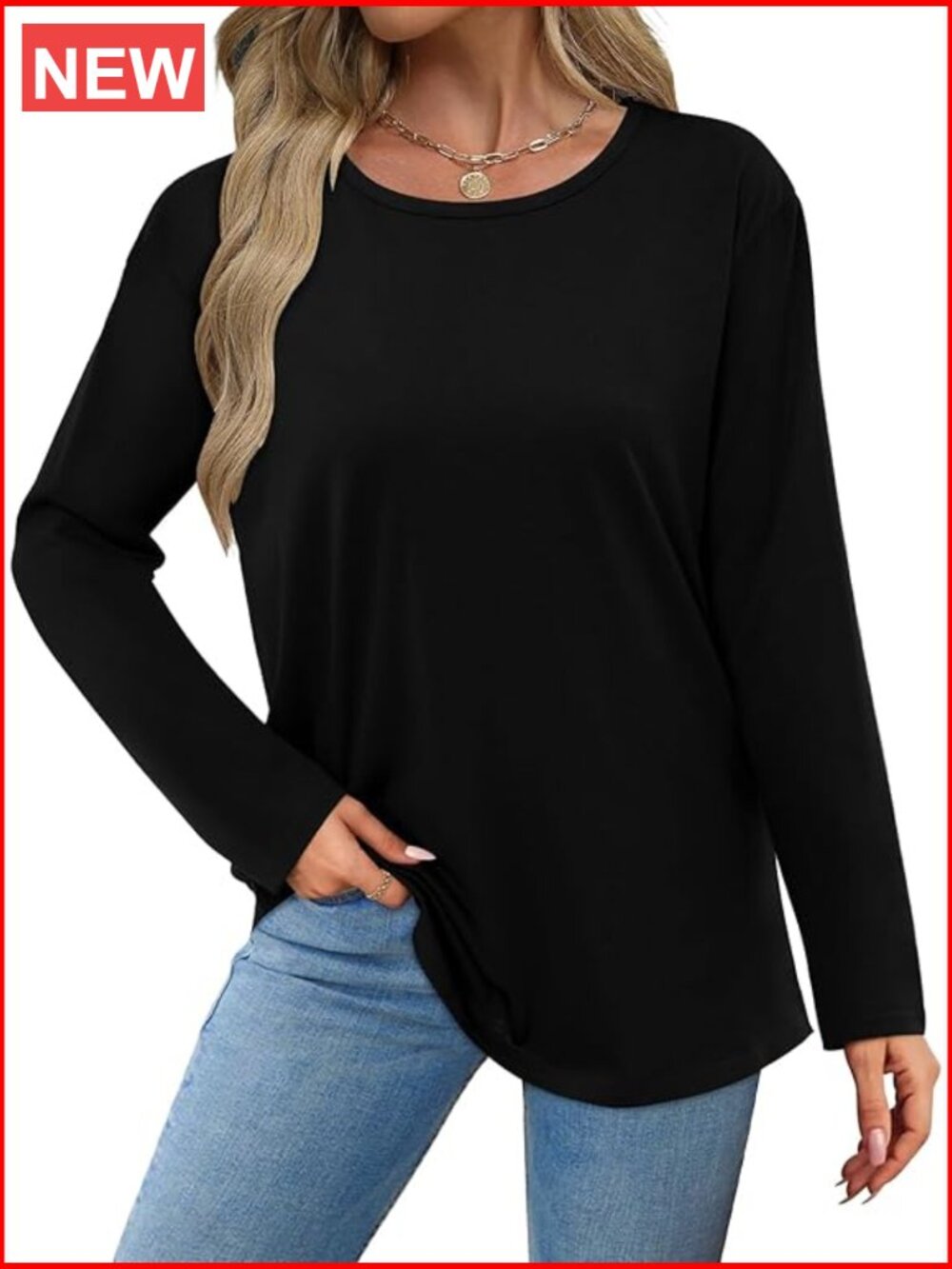 Classic Black Long Sleeve Tee - Women